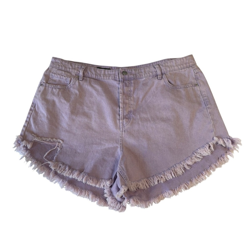 Wild Fable Womens Highest Rise Lavender Jean Shorts Cut Off Distressed 18‎